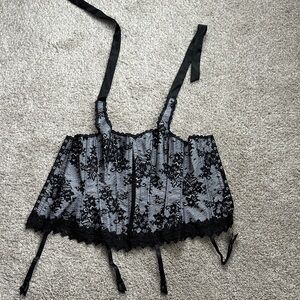 Frederick's of Hollywood Black and White Corset